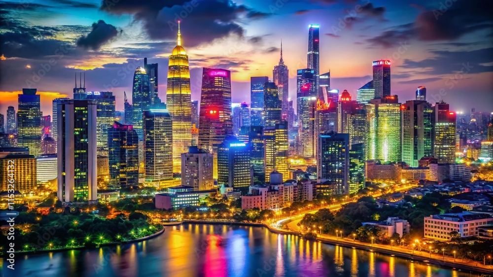 Night City Lights Virtual Background: Stunning Social Media Screen Night City Lights Virtual Background: Stunning Social Media Screen