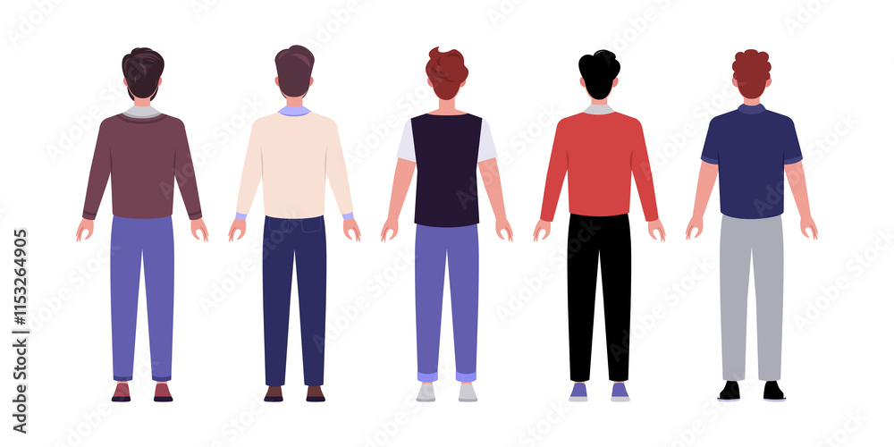 Fototapeta premium 13 - Group of back people