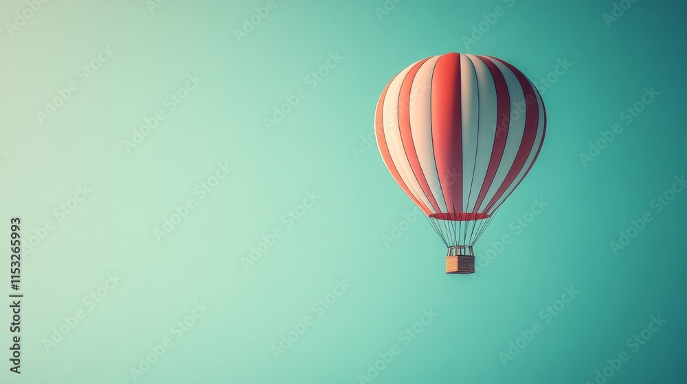 Fototapeta premium A hot air balloon on the pastel background