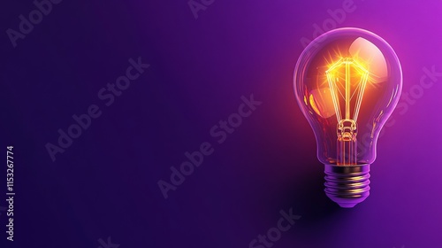 A light bulb against the purple background
