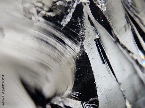 Macrophotograph of smoky quartz, marion, black quartz 2