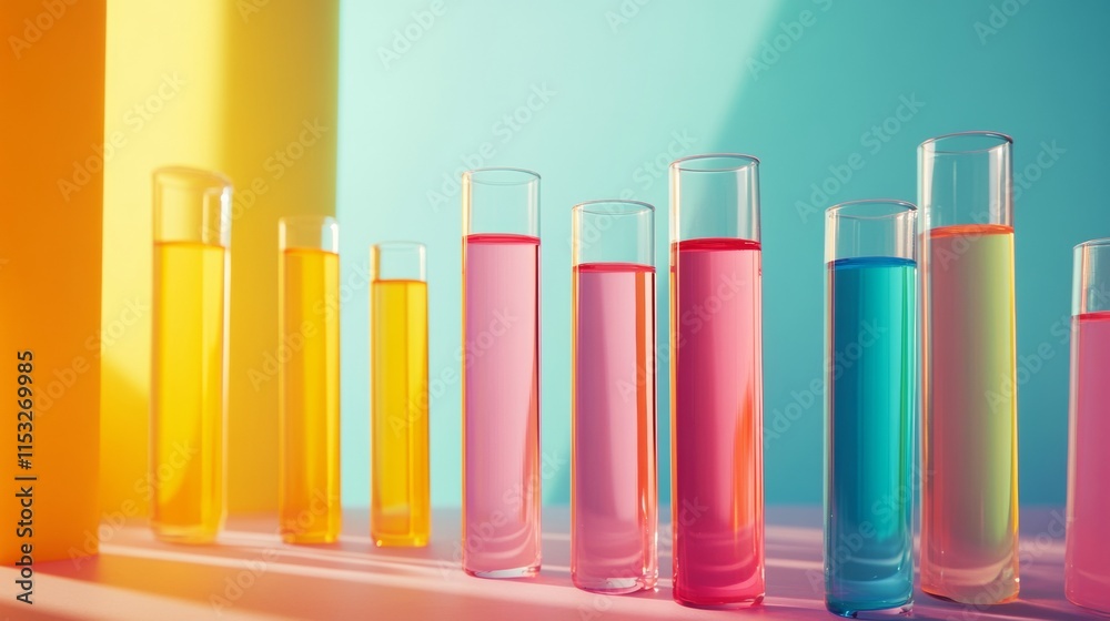 Lab test tubes of different colors Lab test tubes of different colors