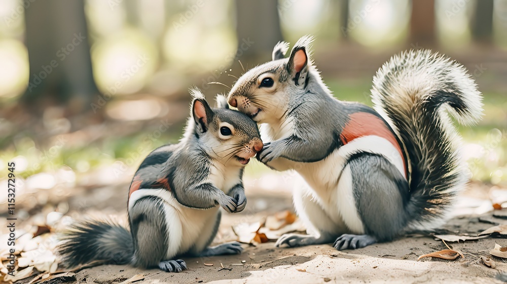 Obraz premium CUTE SQUIRREL FAMILY