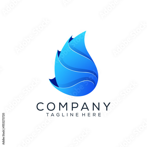 Abstract waterdrop logo design