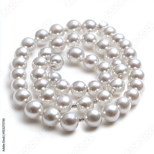 Elegant white pearls arranged in a classic jewelry design suitable for any occasion