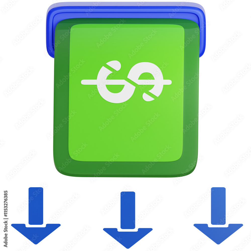 Withdrawal 3d icon. Payment icon 3d rendering
