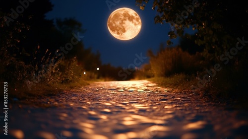 Ethereal moonlit nights Enchanting moonlight on serene lake
