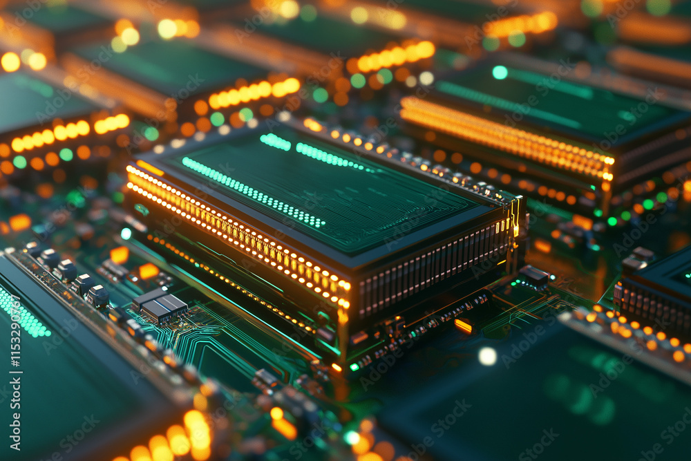 Printed circuit board futuristic server Printed circuit board futuristic server