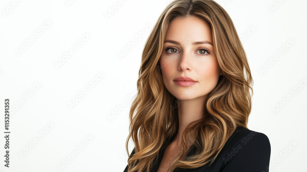 Professional Portrait of a Confident Stylish Businesswoman in Formal Attire Isolated on White Background Professional Portrait of a Confident Stylish Businesswoman in Formal Attire Isolated on White Background