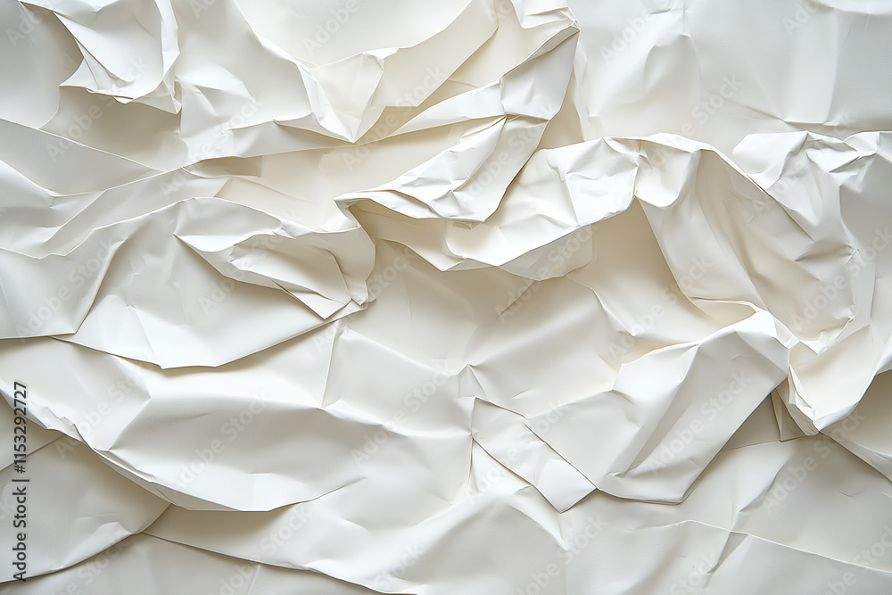 Obraz premium Recycled white creased paper background from a paper packing. Crumpled white paper texture concept