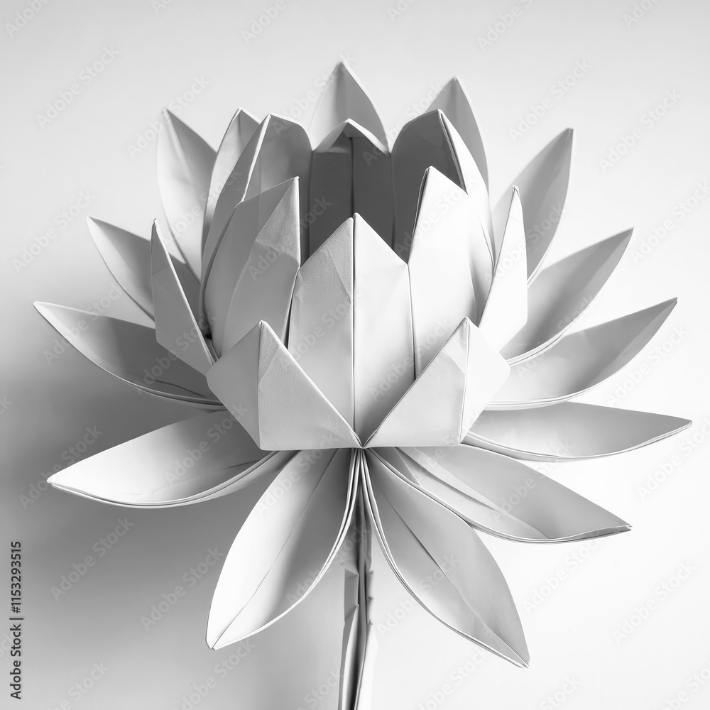 a white paper lotus flower on a white background, creating a beautiful contrast between the two colors The petals of the flower are delicately crafted, with each p
a white paper lotus flower on a white background, creating a beautiful contrast between the two colors The petals of the flower are delicately crafted, with each p