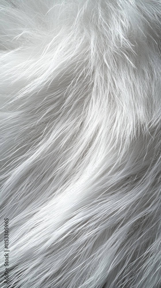 Close-up of soft, white fur with flowing texture. Close-up of soft, white fur with flowing texture.