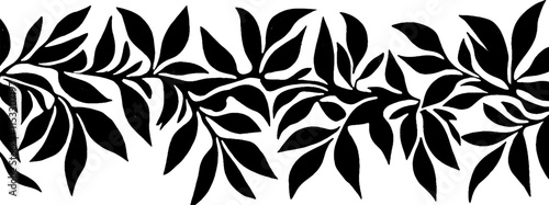 Vintage woodcut illustration showcasing a repeating leaf motif in elegant design