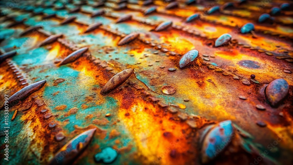 Obraz premium Raw Metal Texture Background: Candid Close-Up Shot of Oxidized Steel Surface