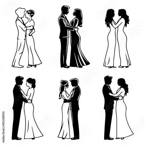 Romantic Couple Kiss Silhouette – Perfect for Valentine’s Day