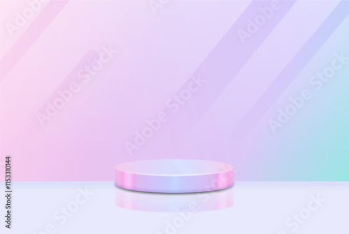 3D empty podium to show beauty items. with soft and luminous color gradations