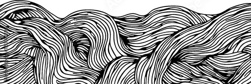 Vintage woodcut illustration showcasing intricate random squiggles in a flowing pattern