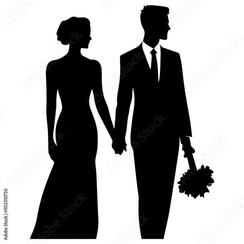 Elegant Couple Silhouette for Valentine's Day Designs