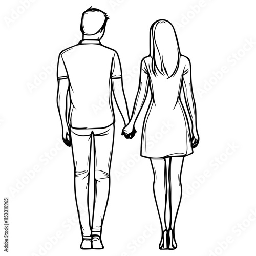 Elegant Couple Silhouette for Valentine's Day Designs