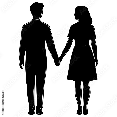 Elegant Couple Silhouette for Valentine's Day Designs