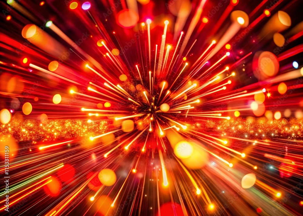 Fototapeta premium Red Motion Graphic Celebration: Long Exposure Festive Background
