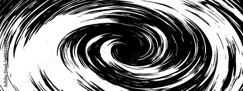 Vintage woodcut illustration depicting a swirling whirlpool in dramatic black and white style