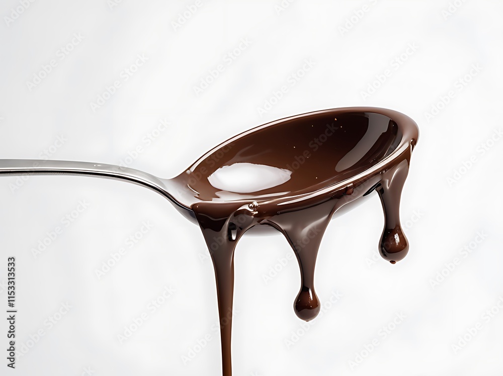 Fototapeta premium melted chocolate on a spoon