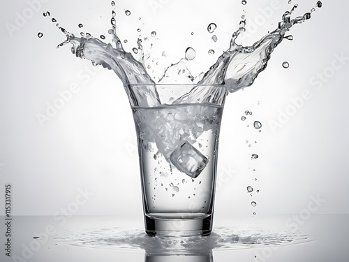 water splash in glass