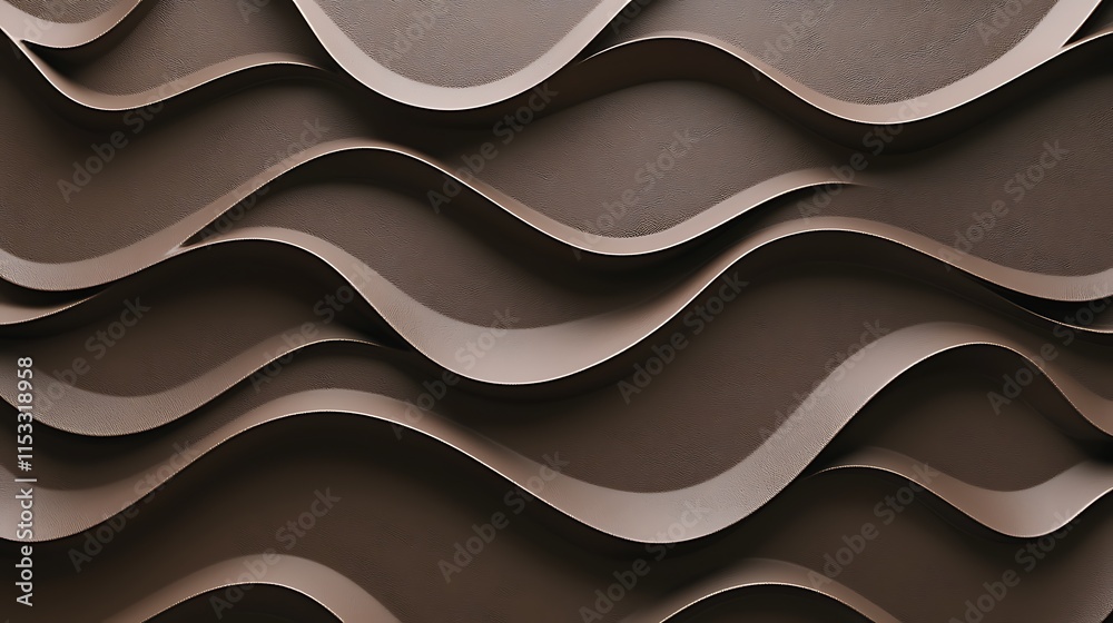 Obraz premium Abstract Brown Wavy Textured Surface Design