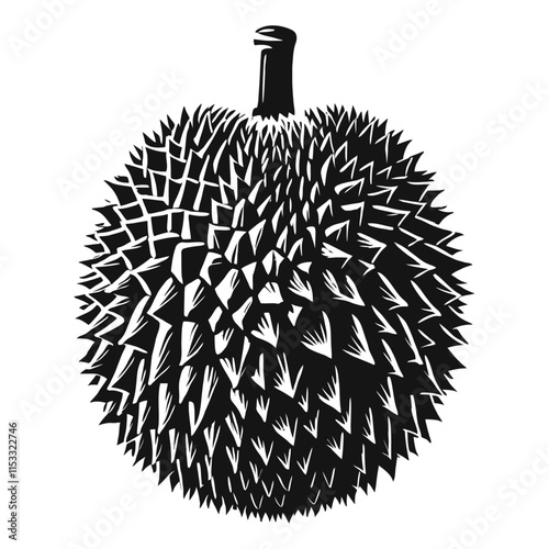 Jackfruit silhouette vector