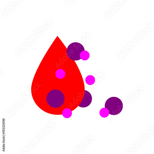 HIV AIDS virus infected blood vector graphic design white background, world HIV day.