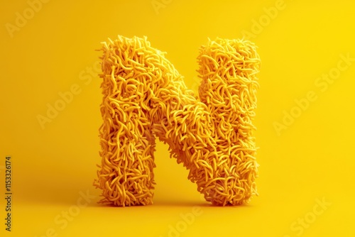 The letter N is made out of noodles photo