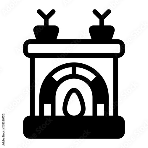 Fireplace Glyph Icon