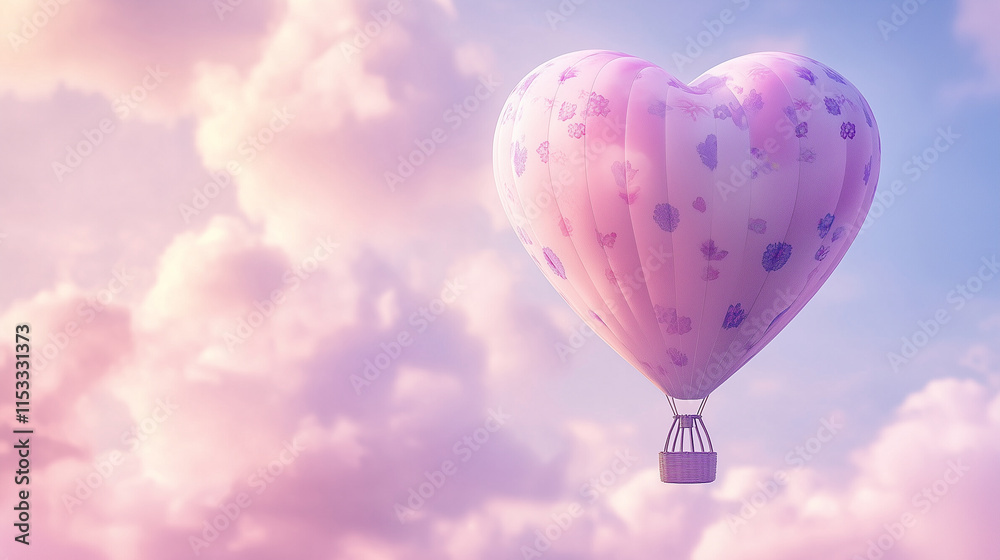 Obraz premium Cute Heart Balloon Background Wallpaper