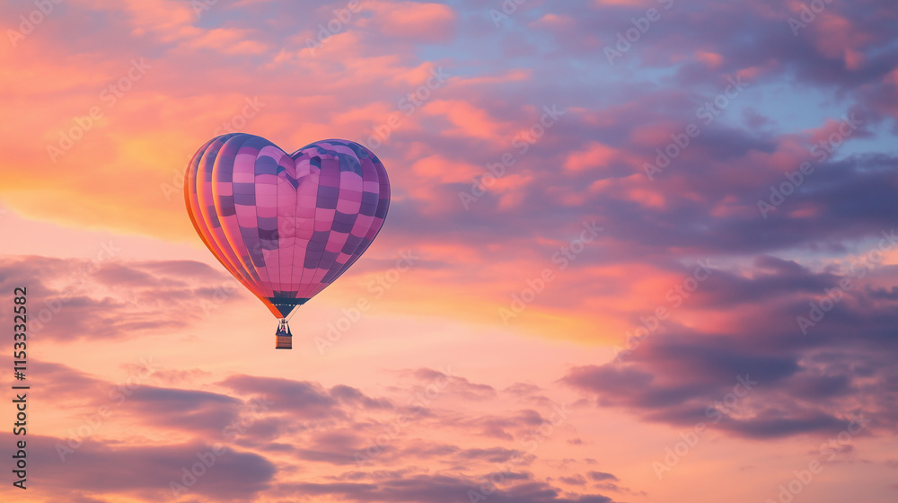 Fototapeta premium Cute Heart Balloon Background Wallpaper