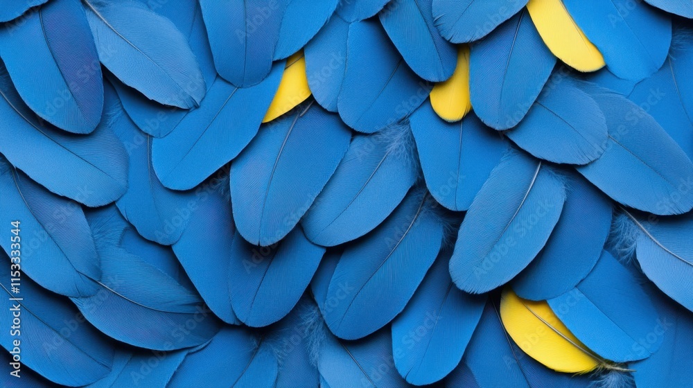 Obraz premium Vibrant Blue Feather Texture Close-Up Detail