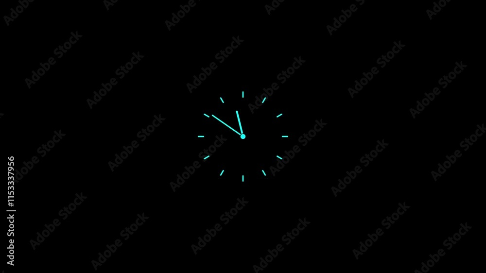Abstract new fast clock icon animation.Wall clock counting down 24 hour day fast speed.clock icon timer concept transparent background.
