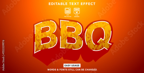 Editable text effect barbeque style