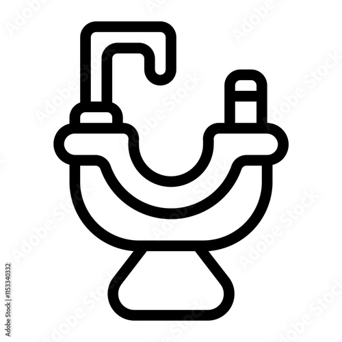 Hair Wash Sink Line Icon