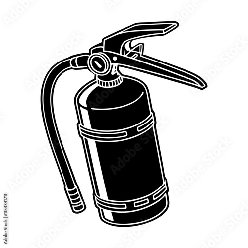 Silhouette of a Fire Extinguisher. Vector illustration 