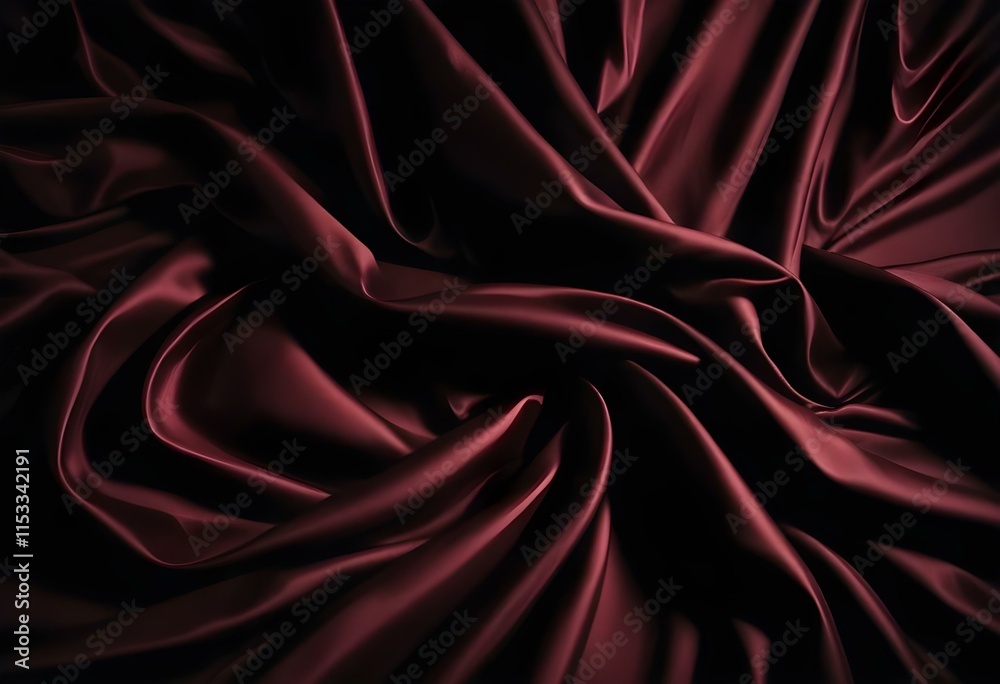 Obraz premium Elegant Black and Burgundy Satin Background Luxurious Silky Drapery with Shimmer