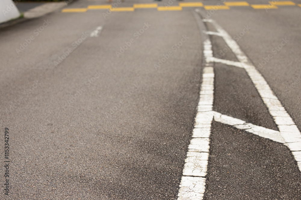 Asphalt highway with white road markings lines background Asphalt highway with white road markings lines background