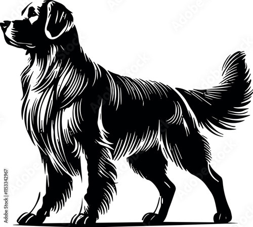 Golden Retriever vector black silhouette cricut design for T-shirt