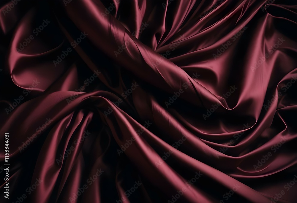 Obraz premium Elegant Black and Burgundy Satin Background Luxurious Silky Drapery with Shimmer