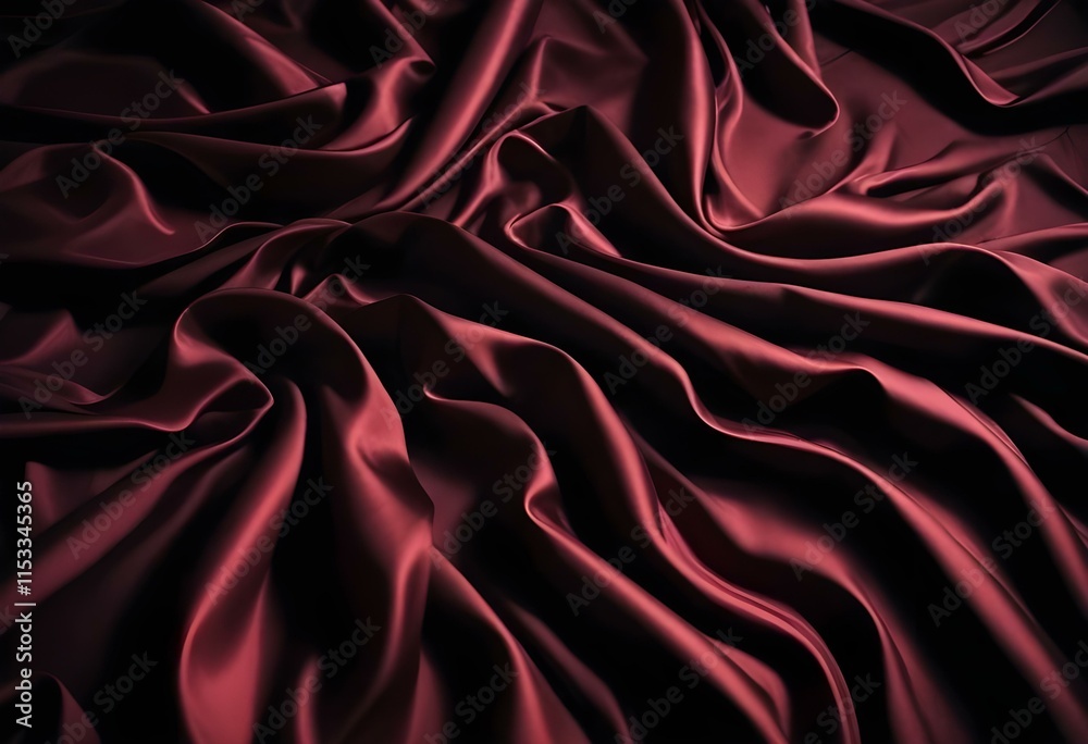Obraz premium Elegant Black and Burgundy Satin Background Luxurious Silky Drapery with Shimmer