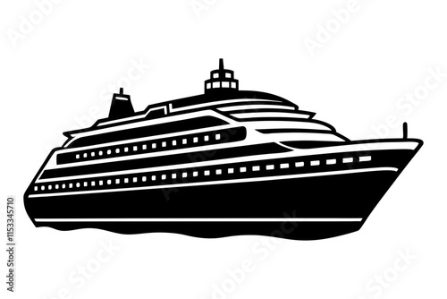 Luxury cruise ship silhouette