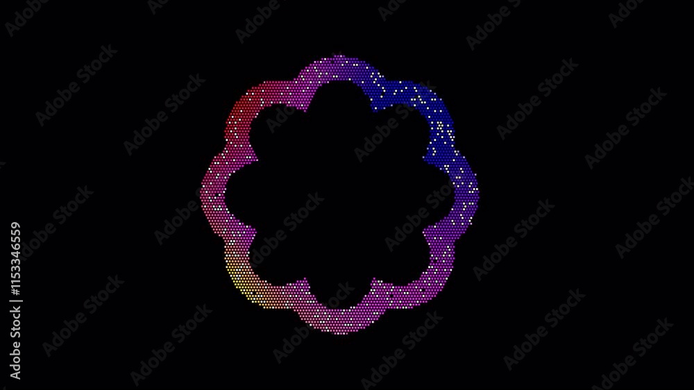 Square Light Shape Alpha Icon badge is made up of LED square shapes that shimmer and flicker ...