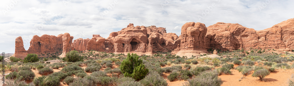 Panorama of Hoodoo Rock Formation in Arches National Park, Utah, USA Panorama of Hoodoo Rock Formation in Arches National Park, Utah, USA