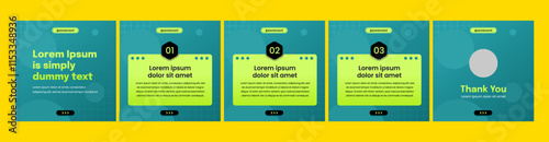 set of modern carousel slide templates for social media posts