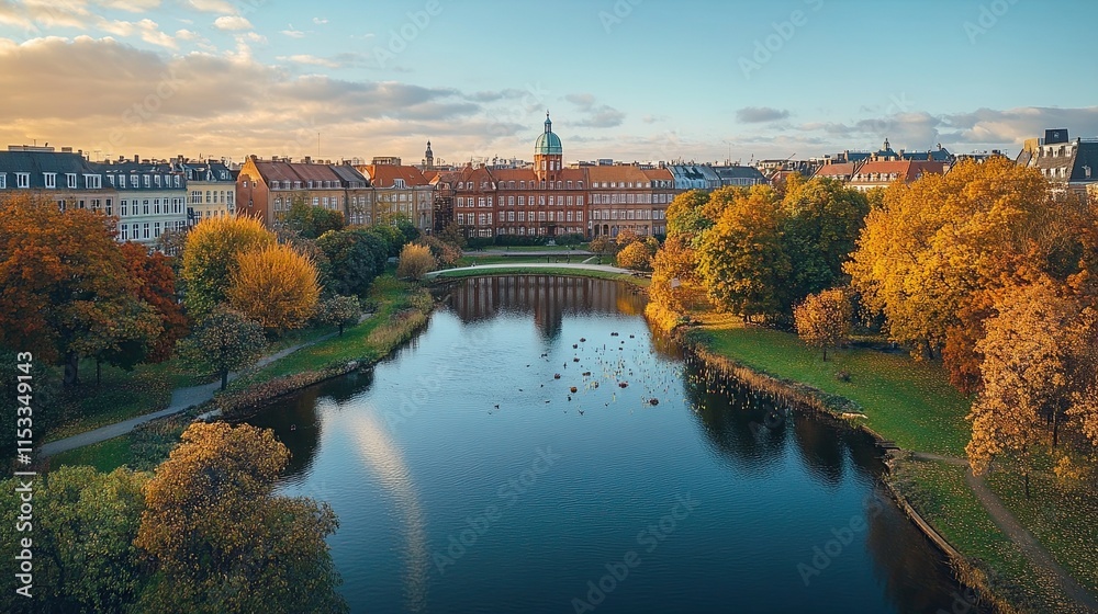 Obraz premium Copenhagen, Denmark's unique garden area